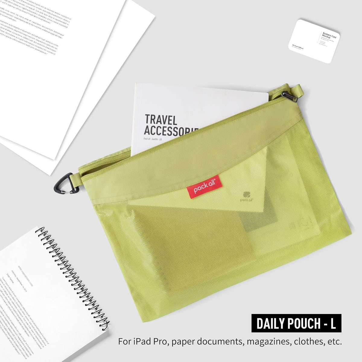 Water-Resistant Zipper Pouch, Mesh Zipper Bag, 8.66"x5.91"