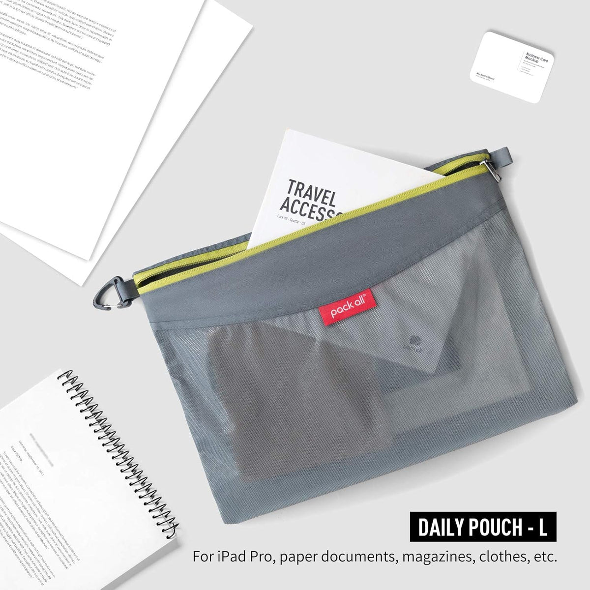 Water-Resistant Zipper Pouch, Mesh Zipper Bag, 8.66"x5.91"