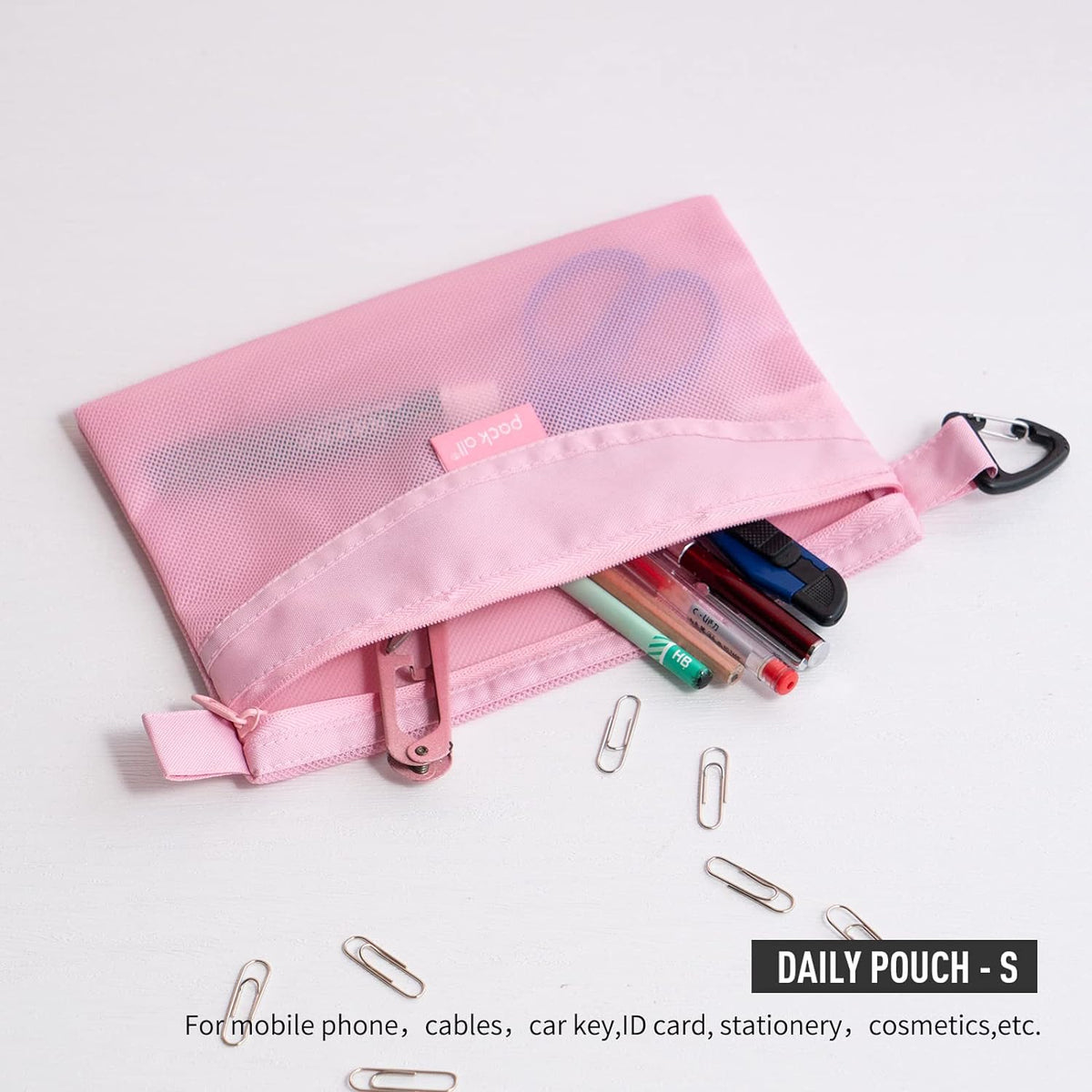 Water-Resistant Zipper Pouch, Mesh Zipper Bag, 8.66"x5.91"