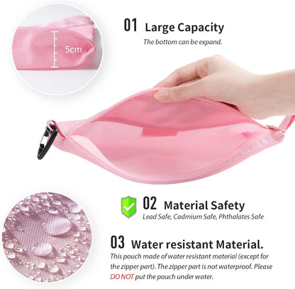 Water-Resistant Zipper Pouch, Mesh Zipper Bag, 8.66"x5.91"