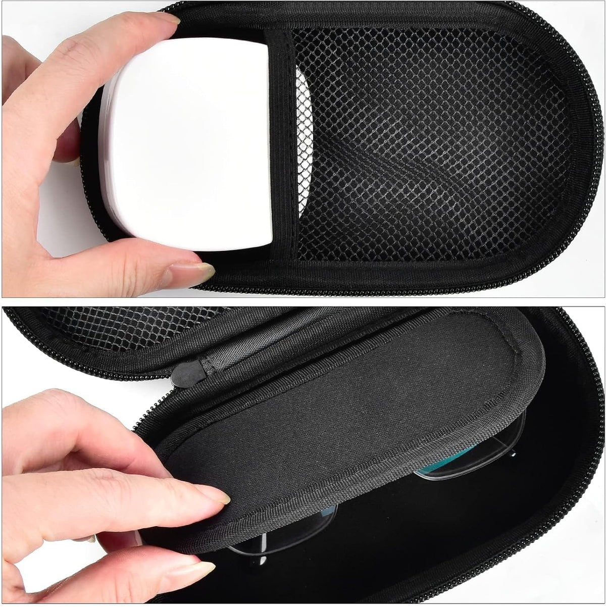 2-in-1 Travel Case for Eyeglasses/Sunglasses and Contact Lens Kit