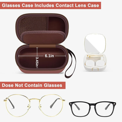 2-in-1 Travel Case for Eyeglasses/Sunglasses and Contact Lens Kit