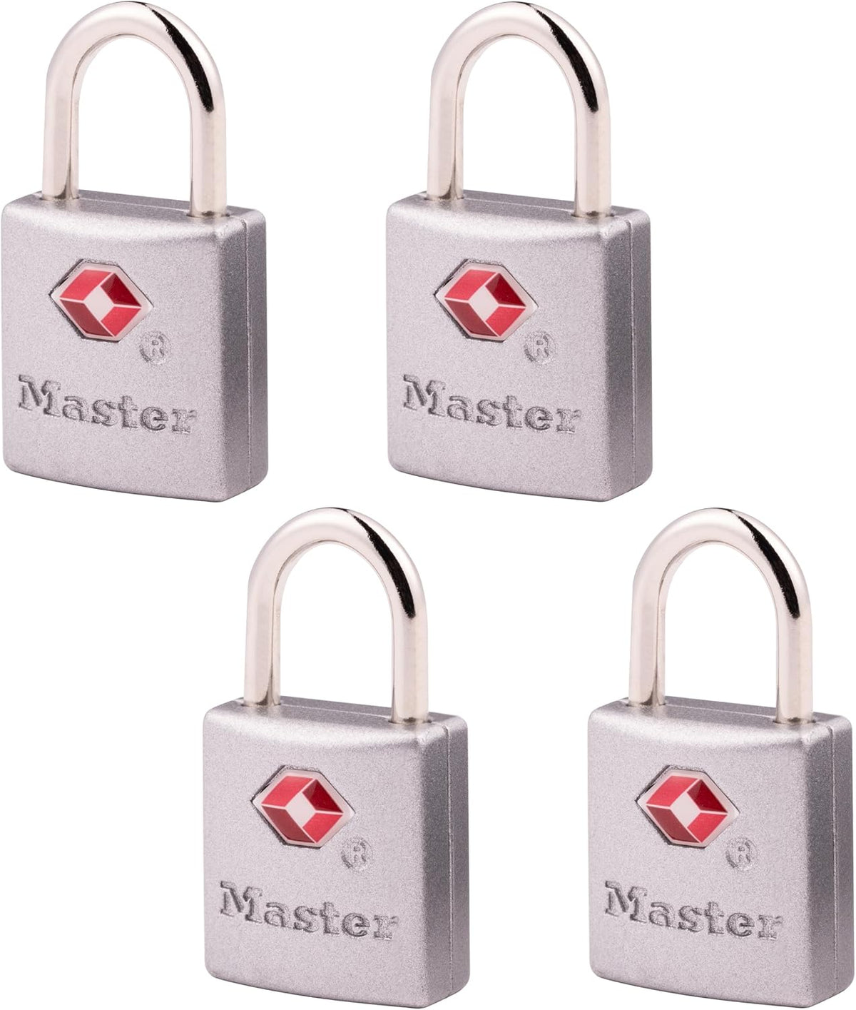 TSA Luggage Lock Keyed Alike, Brass and Nickel, 4-Pack 4683Q