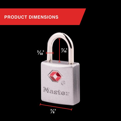 TSA Luggage Lock Keyed Alike, Brass and Nickel, 4-Pack 4683Q