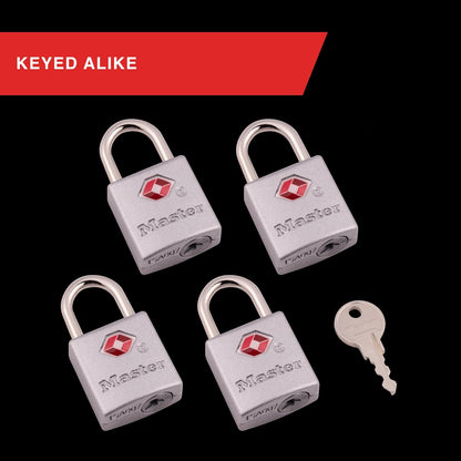 TSA Luggage Lock Keyed Alike, Brass and Nickel, 4-Pack 4683Q