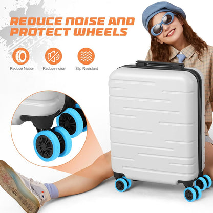Luggage Wheel Covers, 8 PCS Silicone Wheel Protector Covers for 2-2.6 inches 8-Spinner Wheels, Wear-Resistant, Anti-Noise, Pink+Green