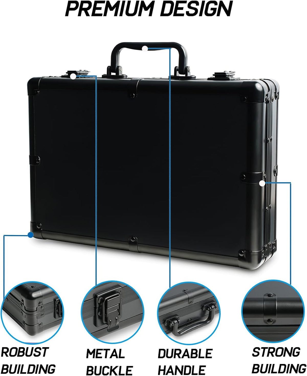 3 Slot Hard Watch Travel Case, Watch Roll Case Storage and Organizer for Men and Women, with anti-move watch pillow (Black fabric 3Slots)