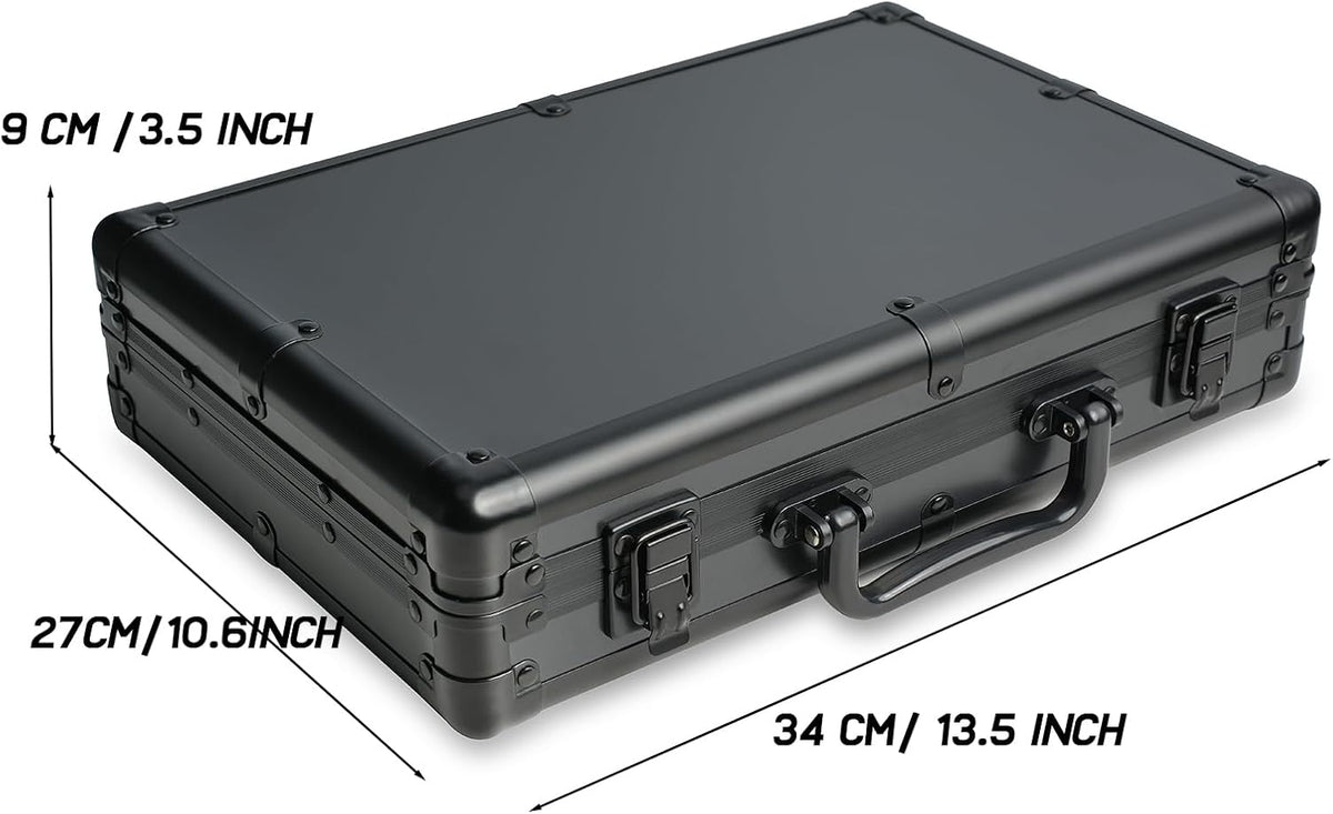 3 Slot Hard Watch Travel Case, Watch Roll Case Storage and Organizer for Men and Women, with anti-move watch pillow (Black fabric 3Slots)