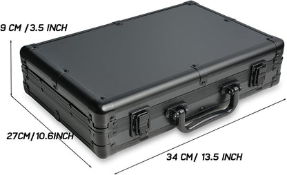 3 Slot Hard Watch Travel Case, Watch Roll Case Storage and Organizer for Men and Women, with anti-move watch pillow (Black fabric 3Slots)