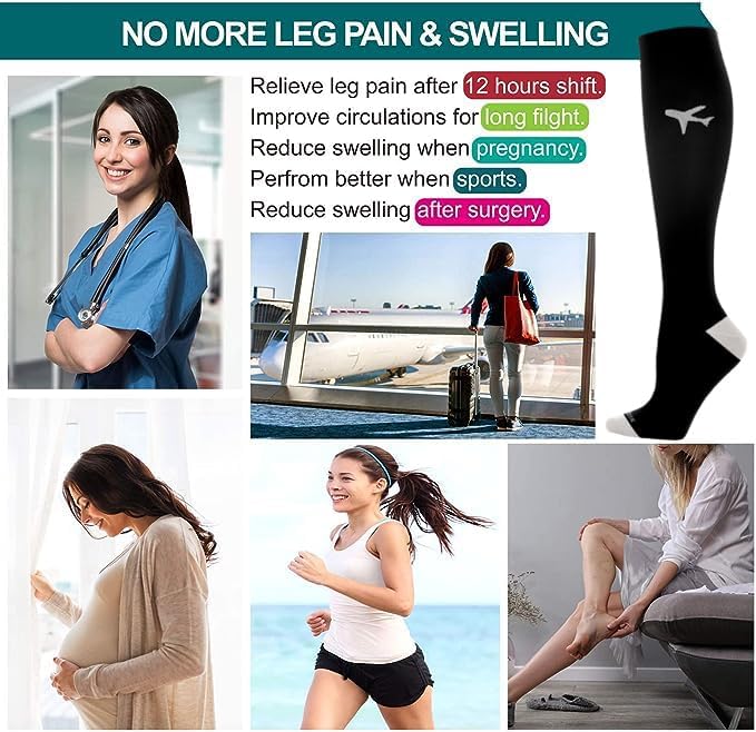 Compression Socks Women and Men, 20-30mmHg, Best for Nurses, Travel, Pregnancy