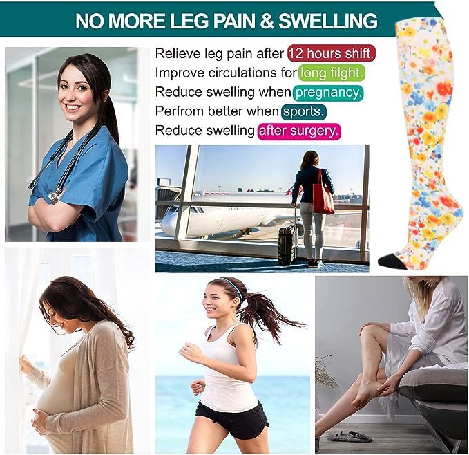 Compression Socks Women and Men, 20-30mmHg, Best for Nurses, Travel, Pregnancy