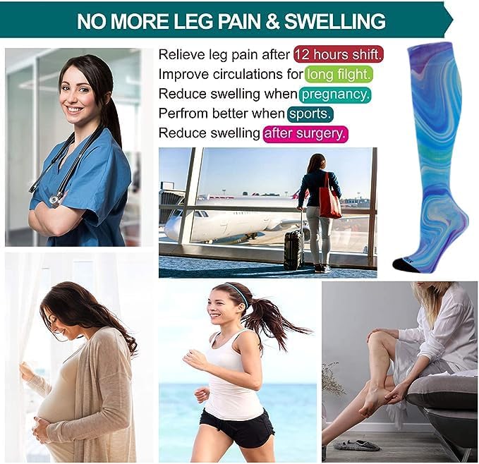 Compression Socks Women and Men, 20-30mmHg, Best for Nurses, Travel, Pregnancy
