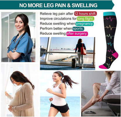 Compression Socks Women and Men, 20-30mmHg, Best for Nurses, Travel, Pregnancy
