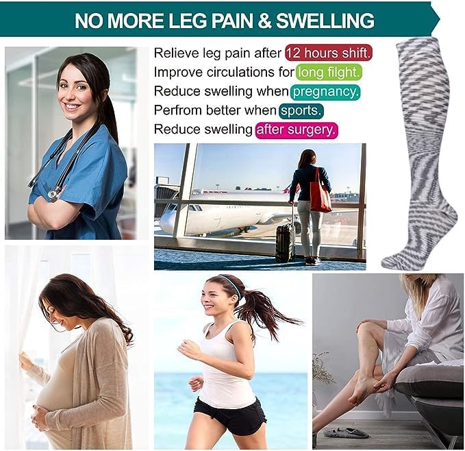 Compression Socks Women and Men, 20-30mmHg, Best for Nurses, Travel, Pregnancy