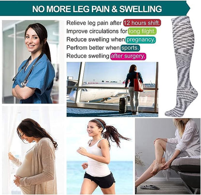 Compression Socks Women and Men, 20-30mmHg, Best for Nurses, Travel, Pregnancy