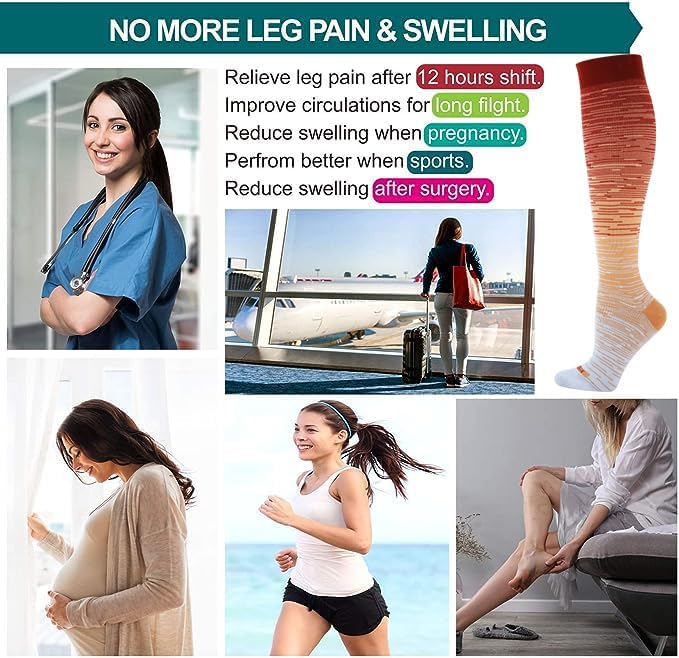 Compression Socks Women and Men, 20-30mmHg, Best for Nurses, Travel, Pregnancy
