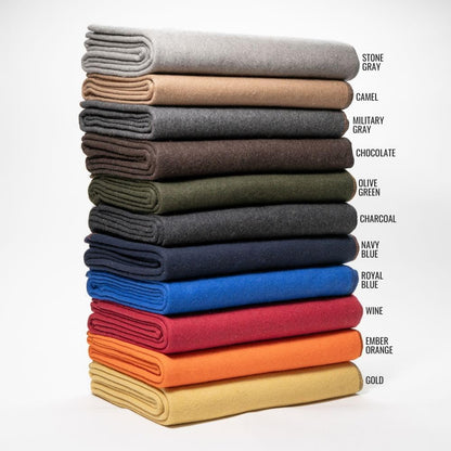 Military Wool Blanket - Warm, Thick, Washable - Great for Outdoors, Camping, Stadium Blanket, Picnics, Travel - Car & Bushcraft Survival Kits