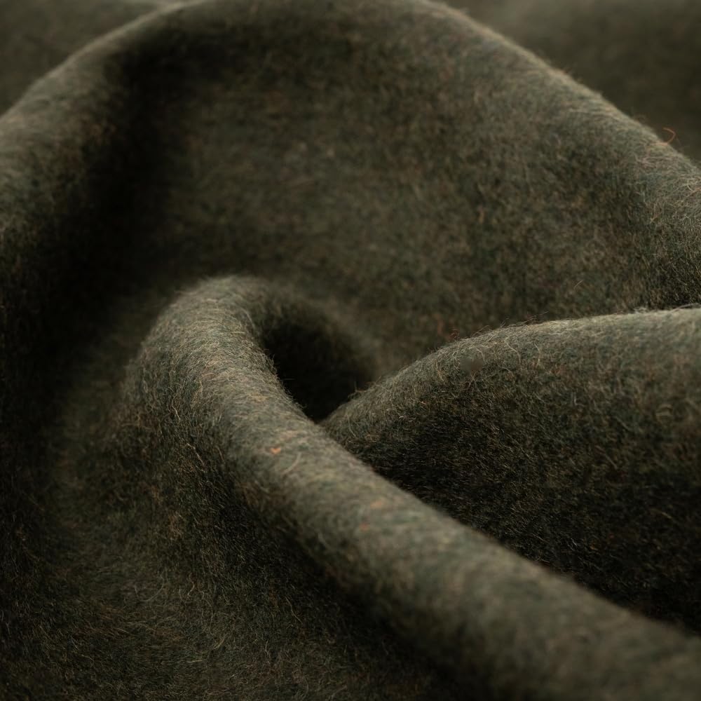 Military Wool Blanket - Warm, Thick, Washable - Great for Outdoors, Camping, Stadium Blanket, Picnics, Travel - Car & Bushcraft Survival Kits