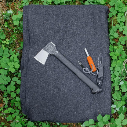 Military Wool Blanket - Warm, Thick, Washable - Great for Outdoors, Camping, Stadium Blanket, Picnics, Travel - Car & Bushcraft Survival Kits