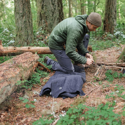 Military Wool Blanket - Warm, Thick, Washable - Great for Outdoors, Camping, Stadium Blanket, Picnics, Travel - Car & Bushcraft Survival Kits