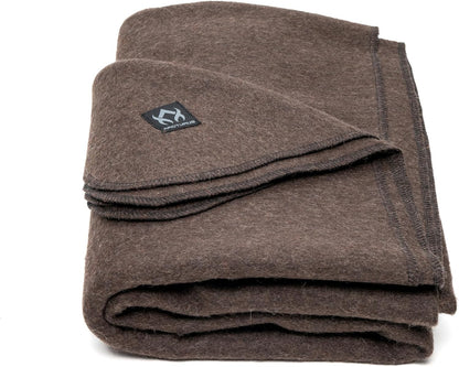 Military Wool Blanket - Warm, Thick, Washable - Great for Outdoors, Camping, Stadium Blanket, Picnics, Travel - Car & Bushcraft Survival Kits
