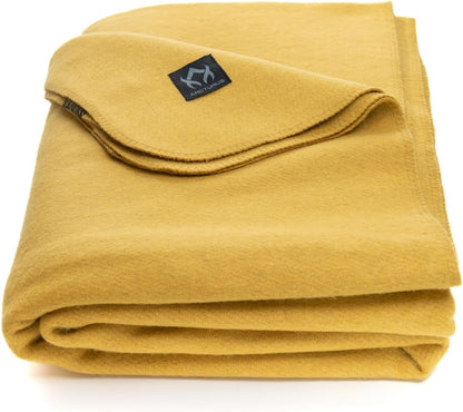 Military Wool Blanket - Warm, Thick, Washable - Great for Outdoors, Camping, Stadium Blanket, Picnics, Travel - Car & Bushcraft Survival Kits