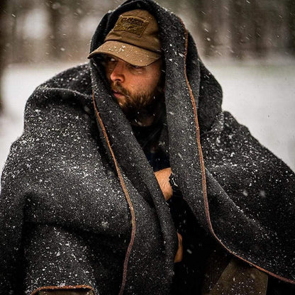Military Wool Blanket - Warm, Thick, Washable - Great for Outdoors, Camping, Stadium Blanket, Picnics, Travel - Car & Bushcraft Survival Kits