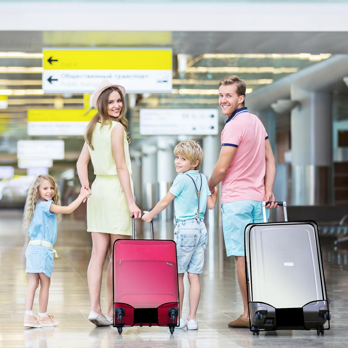 3 Pieces Thicken Clear Luggage Cover Protector, 20" 24" 28" PVC Luggage Covers for Suitcase Waterproof Dustproof Anti-scratch Travel Suitcase Covers Case for Wheeled Luggage