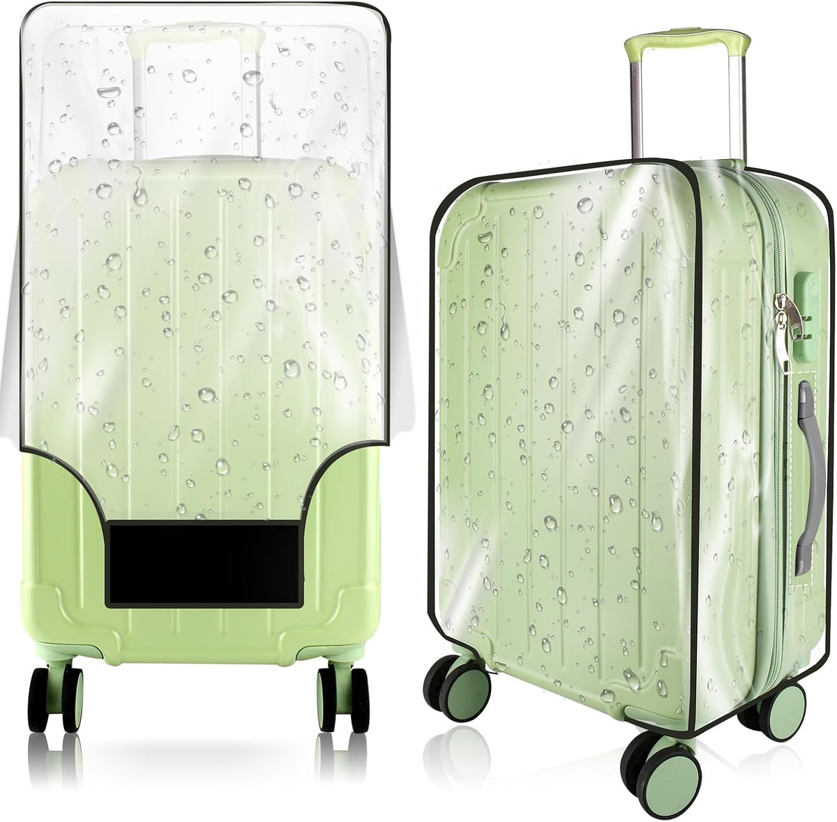 3 Pieces Thicken Clear Luggage Cover Protector, 20" 24" 28" PVC Luggage Covers for Suitcase Waterproof Dustproof Anti-scratch Travel Suitcase Covers Case for Wheeled Luggage