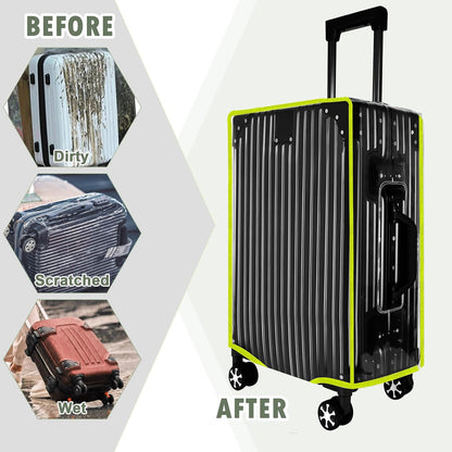 3 Pieces Thicken Clear Luggage Cover Protector, 20" 24" 28" PVC Luggage Covers for Suitcase Waterproof Dustproof Anti-scratch Travel Suitcase Covers Case for Wheeled Luggage