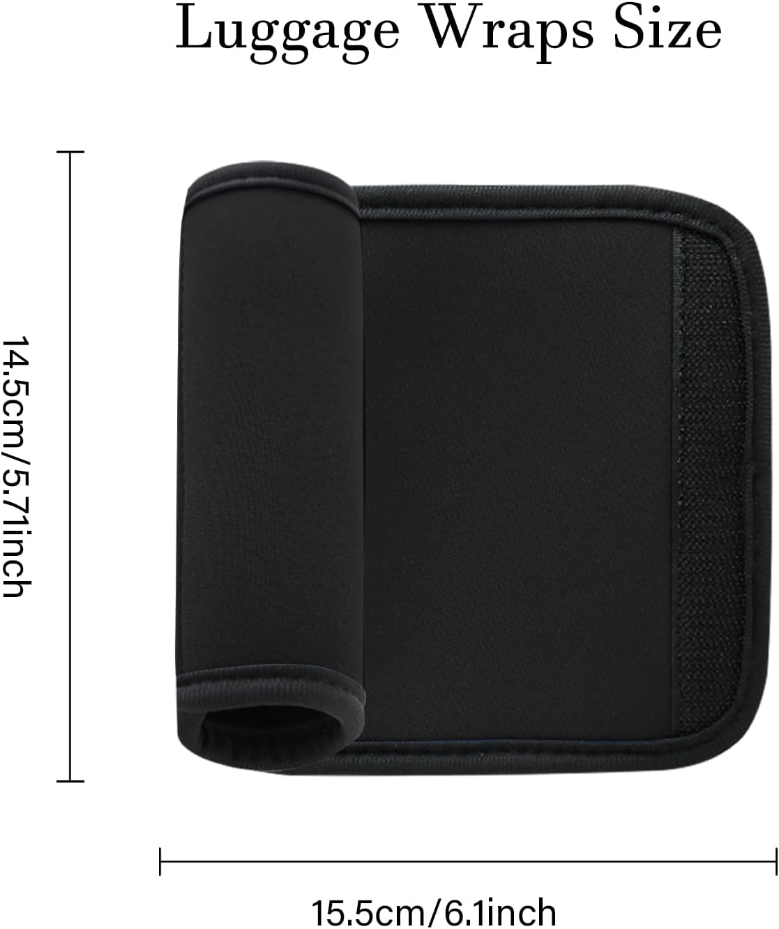 2 Pack Luggage Handle Wraps for Luggage Suitcase Travel Bags (Black)