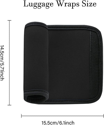 2 Pack Luggage Handle Wraps for Luggage Suitcase Travel Bags (Black)