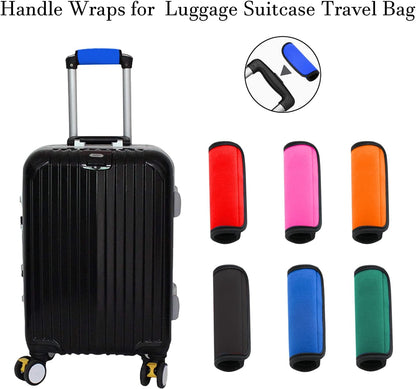 2 Pack Luggage Handle Wraps for Luggage Suitcase Travel Bags (Black)
