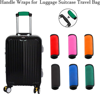 2 Pack Luggage Handle Wraps for Luggage Suitcase Travel Bags (Black)