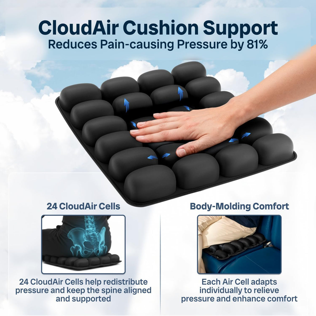 Travel Cushion for Long Flights – Inflatable Airplane Seat Cushion