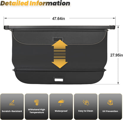 Cargo Cover for Honda CRV 2023-2025 2026, Retractable Trunk Cover