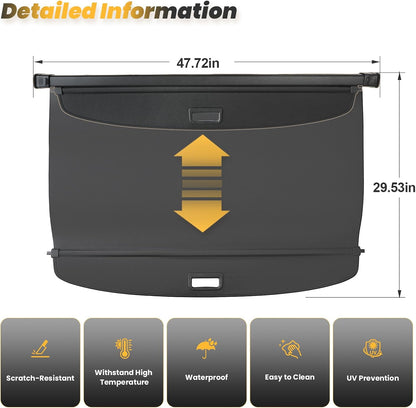 Cargo Cover for Honda CRV 2023-2025 2026, Retractable Trunk Cover