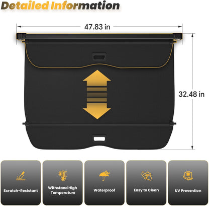 Cargo Cover for Honda CRV 2023-2025 2026, Retractable Trunk Cover