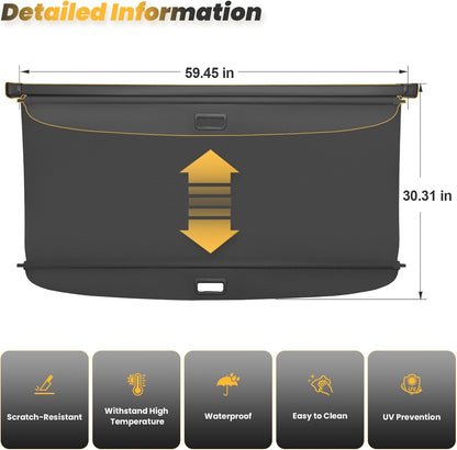 Cargo Cover for Honda CRV 2023-2025 2026, Retractable Trunk Cover