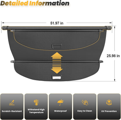 Cargo Cover for Honda CRV 2023-2025 2026, Retractable Trunk Cover