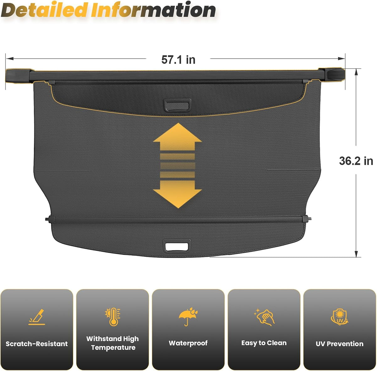 Cargo Cover for Honda CRV 2023-2025 2026, Retractable Trunk Cover