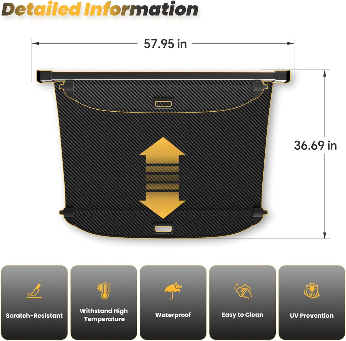 Cargo Cover for Honda CRV 2023-2025 2026, Retractable Trunk Cover