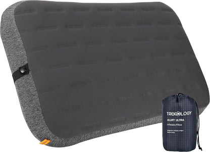Aluft Ultra Inflatable Camping Travel Pillow, Large 24x15in, Gray