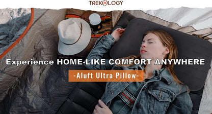 Aluft Ultra Inflatable Camping Travel Pillow, Large 24x15in, Gray