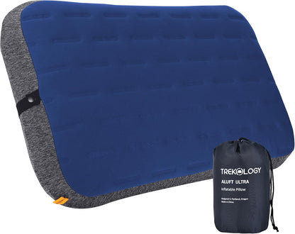 Aluft Ultra Inflatable Camping Travel Pillow, Large 24x15in, Gray