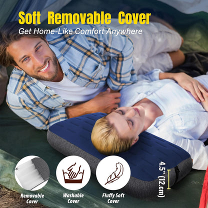 Aluft Ultra Inflatable Camping Travel Pillow, Large 24x15in, Gray