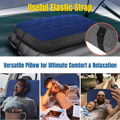 Aluft Ultra Inflatable Camping Travel Pillow, Large 24x15in, Gray