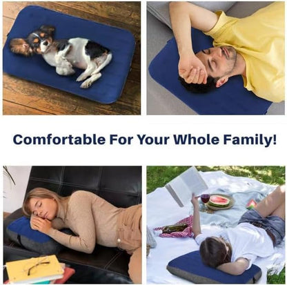 Aluft Ultra Inflatable Camping Travel Pillow, Large 24x15in, Gray