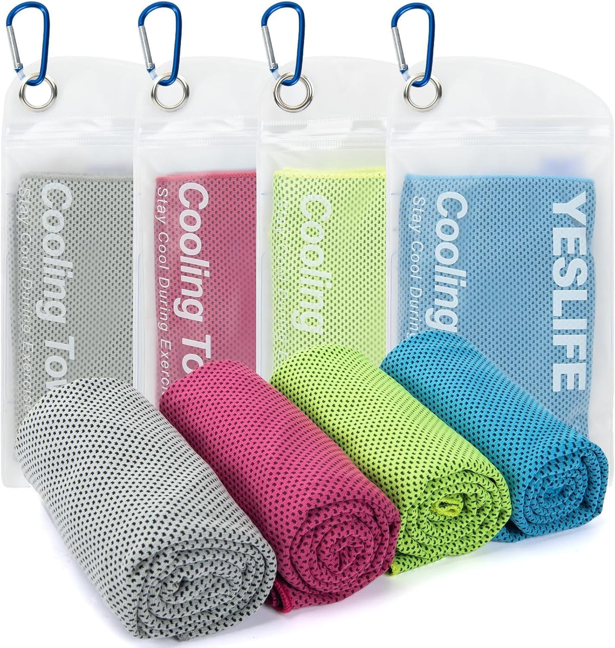 4-Pack Cooling Towels (40"x 12"), Cooling Neck Wraps, Ice Towel