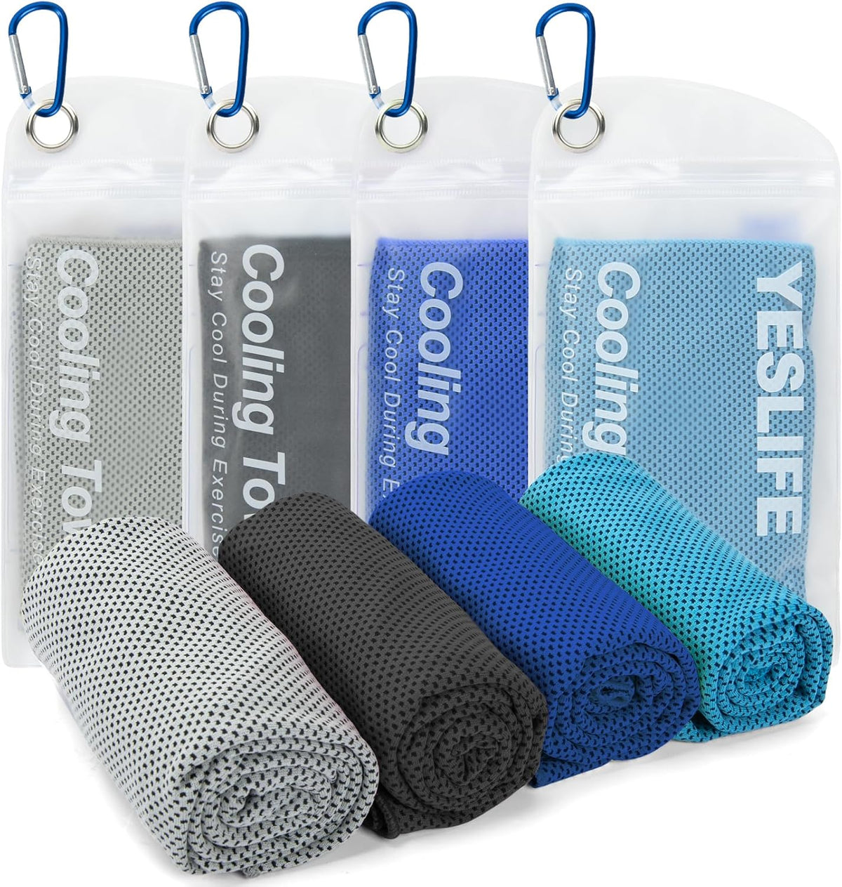 4-Pack Cooling Towels (40"x 12"), Cooling Neck Wraps, Ice Towel